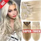 Luxury Thick Clip in Remy Human Hair Extensions Full Head Double Weft Balayage