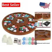 Elegant Michigan Rummy 3-in-1 Game Set with Wooden Board & Cards - Gift Ready