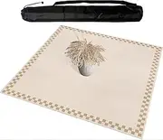Square Mahjong Mat with Black Carrying Bag, Thick Mute Table Cover, Table Mat for Mahjong Paigow Poker and Tile Game,Brown (70 cm/27.55 in)