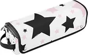 Hair Tools Travel Bag and Heat Resistant Mat Waterproof Curling Iron Travel Case for Flat Irons, Straighteners, Curling Irons,Dreamy Black and Pink Stars Travel Accessory accesorios para