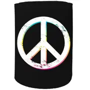 Alcohol Stubby Holder - Peace Sign - Funny Novelty Birthday Gift Joke Beer Can Bottle Coolie