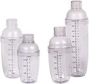 NAMOARLY 4Pcs Transparent Cocktail Shaker Handheld Drink Mixer with Scale for Home Bar Use for Cocktails Wine and Milk Tea