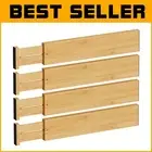 Expandable Bamboo Drawer Dividers - Organize Your Kitchen, Bedroom & Office