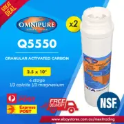 2x Omnipure Q5550 1/3 Calcite 1/3 Magnesium 1/3 GAC 5 Micron 10" Water Filter