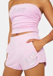 [JUICY COUTURE] Violet Dusk Terry Logo Retro Shorts