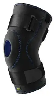 Knee Brace Adjustable Horseshoe, Simple Hinges, Condyle Pads (Black) 3X-Large by