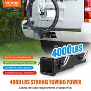 Trailer Hitch Extender, Fits for 2" Receiver Hitch Adapter, Trailer Hitch Extension Tube Extender, 7" Extension Length, 4000 lbs Towing Capacity, Hitch Pins, Clips, Bolt and Nut Included, Black