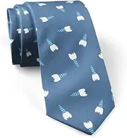 [KAWAMOUSE] ( Dental Implant Doodle ) Fashion Novelty Necktie, Conversation Neckwear Ties Great for Party and Events, As Shown