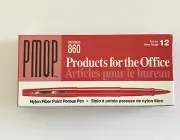 PAPERMATE - 862-11 - PMOP 860 RED NYLON FIBER POINT POROUS PEN - 1 DOZEN