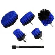 ABN 1/4in Blue Medium Scrubber Drill Attachment Brush 5pc with 1pc Extension