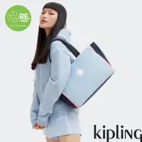 在飛比找Yahoo奇摩購物中心優惠-Kipling 藍粉撞色拼接大容量主袋手提包-NALO