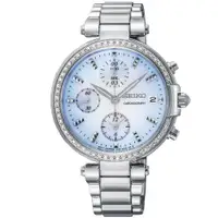 在飛比找誠品線上優惠-SEIKO 精工 CS系列魔法晶鑽計時女錶-藍x銀/36mm