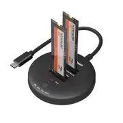 Mbeat H3 USB 3.2 Gen2 20Gbps Dual M.2 NVMe SSD Dock w/ Clone Duplicator Black