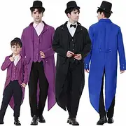 Men's Steampunk Vintage Tailcoat Jacket Medieval Costume Gothic Victorian Halloween Frock Coat