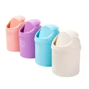 4 Pcs Mini Environmental Protection Trash Can Covered Wastebasket