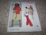 VOGUE Sew Pattern 1368 CALVIN KLEIN Misses Jacket Skirt Shirt & Pants Sz 12 UC
