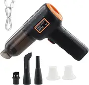 Handheld Vacuum Cleaner Powerful, 16000Pa Car Vacuum Cleaner Cordless, 4-in-1 Compressed Air Duster & Air Blower & Pump, USB Rechargeable 200W, Car Hoover for Pet Hair Sofa Home Office (Black)