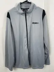 And1 Jacket Mens Extra Large Activewear Black Full Zip Polyester
