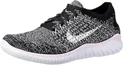[Nike] Women's Free RN Flyknit 2018 Running Shoes, Black/White-Pink Foam, 7.5 US