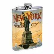 New York Vintage Em1 8oz Stainless Steel Flask Drinking Whiskey Liquor