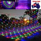 444 LED 3M Peacock Waterfall Net Mesh Curtain Fairy String Light Xmas Party Lamp