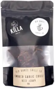 Old Bones Chilli Co - Beef Jerky - Smoked Garlic Chilli, 50G