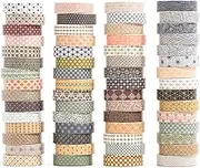 YUBX Basic Patterns Washi Tape Set 60 Rolls Geometric Elegance Decorative Skinny Masking Tapes for Arts, DIY Crafts, Journals, Planners, Scrapbook, Wrapping
