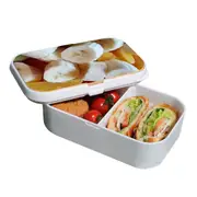 Lunch Box Food Container Snack Picnic Authentic Wood Strap Cutlery Fruity