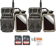Stealth Cam Revolver 36MP 360-Degree Cellular Trail Camera (2-Pack) Bundle Sol-Pak 5000mAh Solar Battery (2-Pack), 32GB Memory Card (2-Pack), and Card Reader (7 Items)