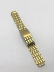 Seiko NOS Vintage B1836K 19mm x 13mm Gold Tone Watch 7N42-6A30 Bracelet