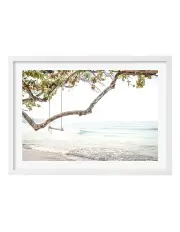 [Profile Australia] Australian Made Beach Swing Dreams Art Print A2 in White Frame