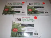 3 Vtg 80s Super Brite lights 100 String to String Indoor Outdoor Christmas NIB