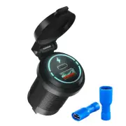 Dual Ports USB Type C Car Fast Charger Adapter For Cell Phone GPS Accessories (for: Fiat)