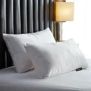 Hotel Collection Fluffy Luxury Goose Feathers Medium Firm Hypoallergenic Pillow,