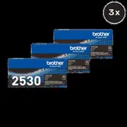 Brother TN2530 Toner Cartridge - Includes [3 x Black]