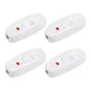 Inline Cord Switch AC 110V-250V Rocker Switch with Indicator Light White 4pcs