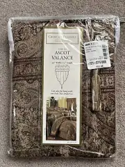 (1) Vintage CROSCILL Ascot Valance Brown Gold Paisley TANGIER 40"x25" NEW