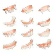 Vampire Teeth Fangs 12PCS Horror Fake Fangs for Cosplay Vampire Dentures Teeth