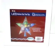 J. Hofert 9 Inch Tall LED Multi-Color 5 Pointed Star Christmas Tree Topper #1981