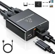 Ethernet Splitter 1 to 2 High Speed 1000Mbps, Gigabit Ethernet Splitter, LAN Splitter with USB Power Cable