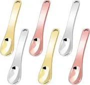 KAPASKI Mini Metal Makeup Spatula Skin Care Cosmetic Spoon Reusable Applicator, Beauty Scoop for Facial Cosmetic for Face Mask Cream Lotions Moisturizers