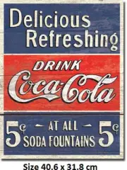 Coke Rustic Simulated On Wood Rustic Tin Sign 1619 Licensed Made In USA