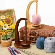 Magnetic Wool Revolving Spinning Knitting Crochet Yarn Ball Feeder Holder Wooden