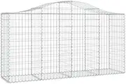 Arched Gabion Baskets 12 pcs - Galvanised Iron Garden Planters for Outdoor Landscaping, 200x50x100/120 cm, Durable & Rust-Resistant