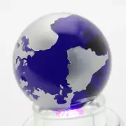 80mm World Globe Crystal Glass Home and Office Decor Educational Ball