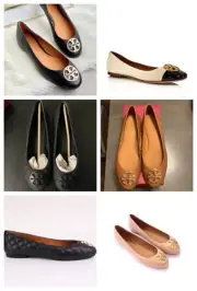 Tory Burch Chelsea Signature Logo Classic Leather Flat Ballet Shoe