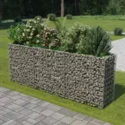 Gabion Basket Galvanized Raised Planter Landscape Garden Flower Plant Bed Border