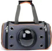 Pet Space Capsule Handbag,Transparent Breathable Bubble Backpack Comfortable Cat Backpacks Travel Bags Portable Hiking Crossbody Bag,Orange,S