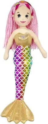 Anico 18" Mermaid Plush Doll – Blonde Hair, Rainbow Tail, Soft Stuffed Toy Gift