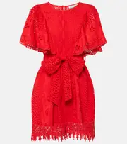 [Melissa Odabash] Melissa Odabash Kara cotton broderie anglaise minidress AU 14 red
